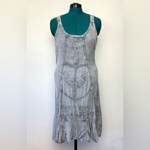 Cute Options Woman’s Dress Large Gray Fairy Whimsical Boho Western Hippie Bohemi